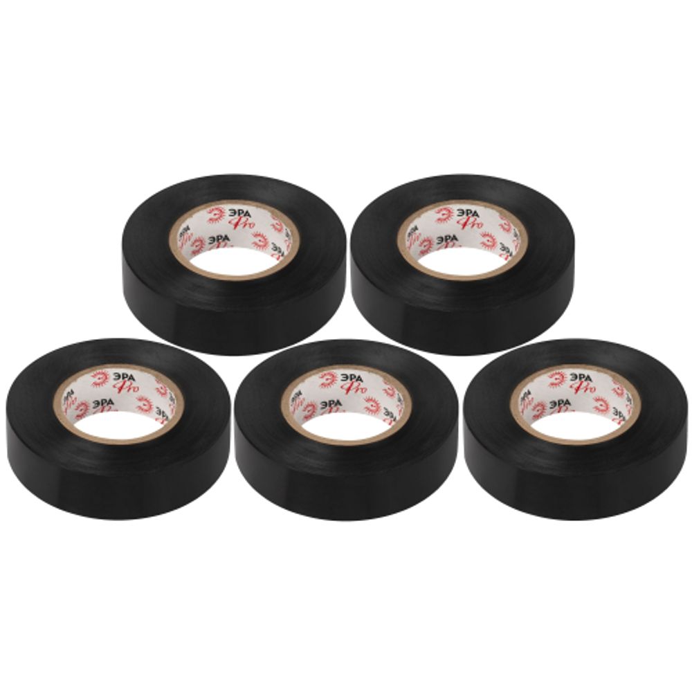 Набор изолент ЭРА SET5-1925BLACK ПВХ 5 шт черная 19мм х 25м