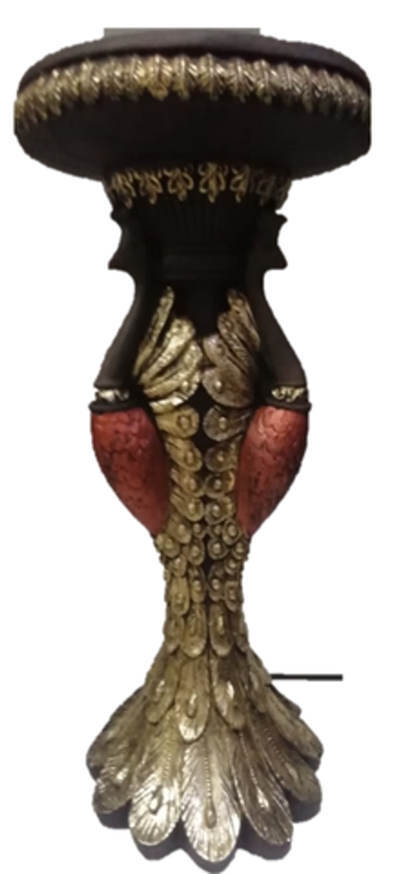 Тумба" Павлины" , цвет - бронза/золото , слоновая кость