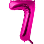 Шар фольгированный Цифра 7 101 см (Фуксия)