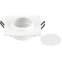 Светильник встраиваемый алюминиевый ЭРА KL110 WH под лампу MR16 GU5.3 белый матовый | Алюминиевые встраиваемые светильники