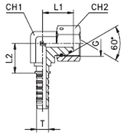 Фитинг DN 20 BSP (Г) 3/4 (90)  compact (o-ring)