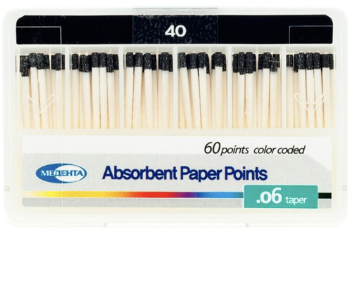 Штифты бумажные конусные .06 №40 (60шт), Meta Biomed