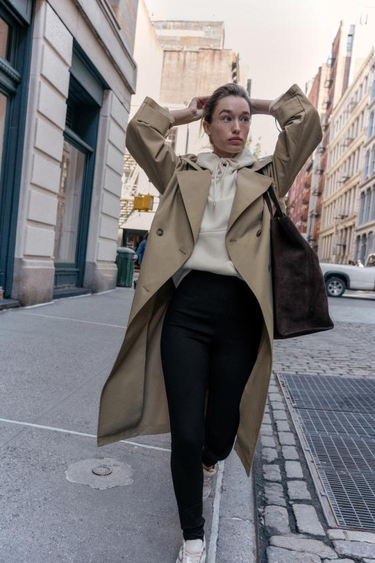 ZARA ЛЕГИНСЫ С ЭФФЕКТОМ КОРСЕТА, ЧЕРНЫЙ