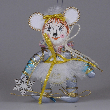 Ёлочная игрушка "Мышка со снежинкой"