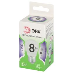Лампа светодиодная ЭРА GREEN LINE LED P45-8W-865-E27 GL 8Вт шар холодный свет E27 | Лампы cветодиодные Шар (G/P)