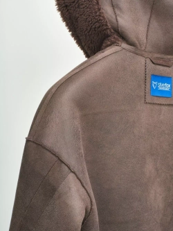 Шуба женская чебурашка тедди из эко меха, шоколадная, SilverFox