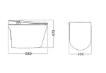 Унитаз приставной CeruttiSpa Ezio Smart 11168 белый с черным, безободковый, с крышкой микролифт, слив-торнадо