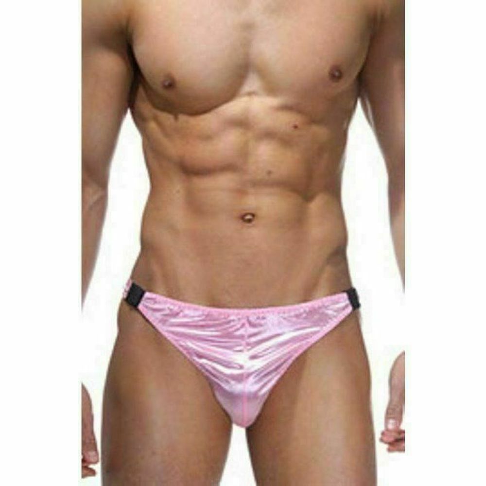 Трусы мужские тонги розовые на застежке La Blinque LB15056