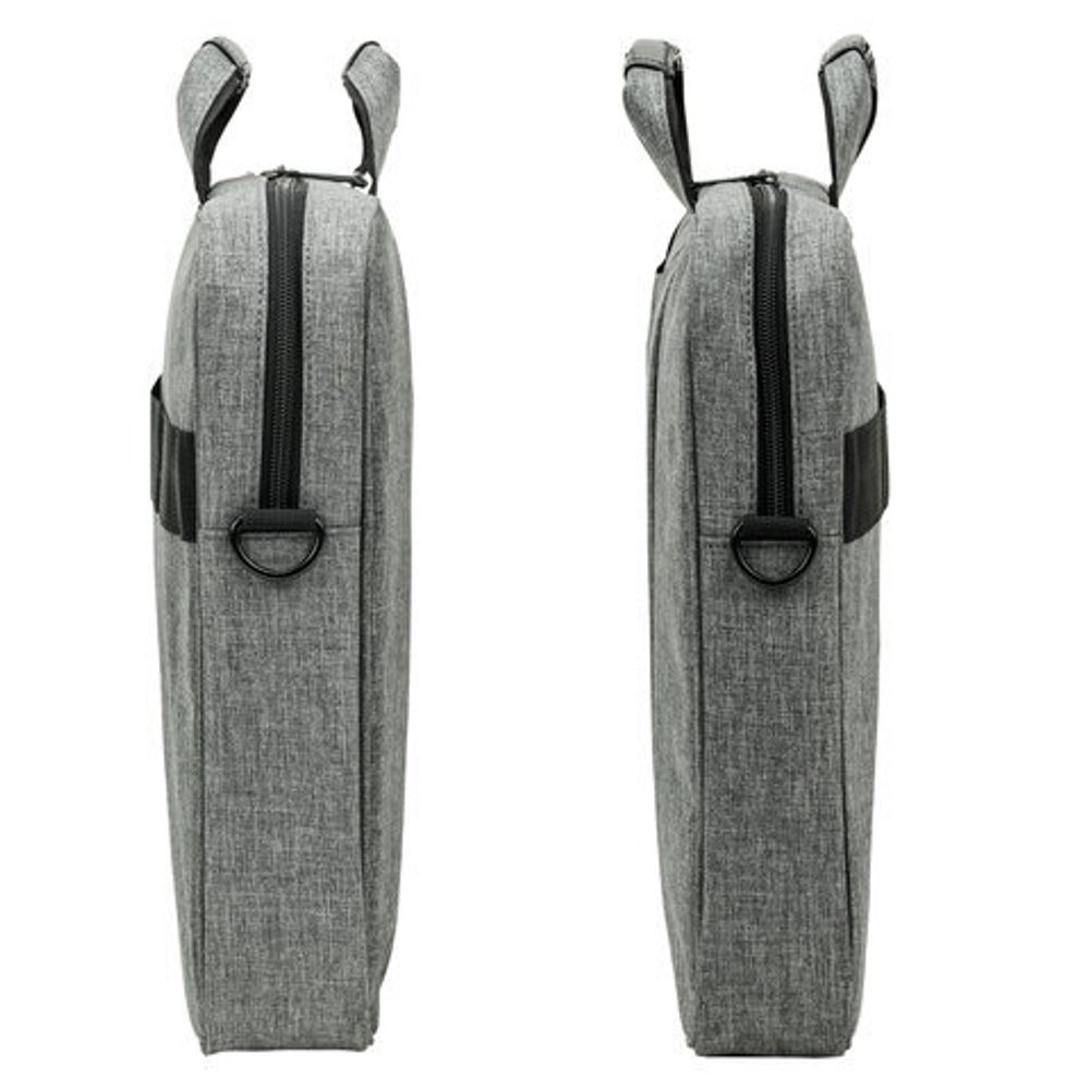 Сумка портфель BRAUBERG OFFICE с отделением для ноутбука 17,3", светло-серый меланж, 34х44х6 см, 272613