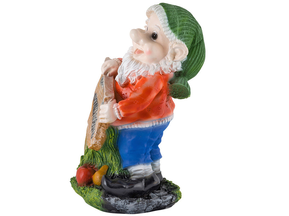 Фигура садовая "Гном с табличкой" 52см