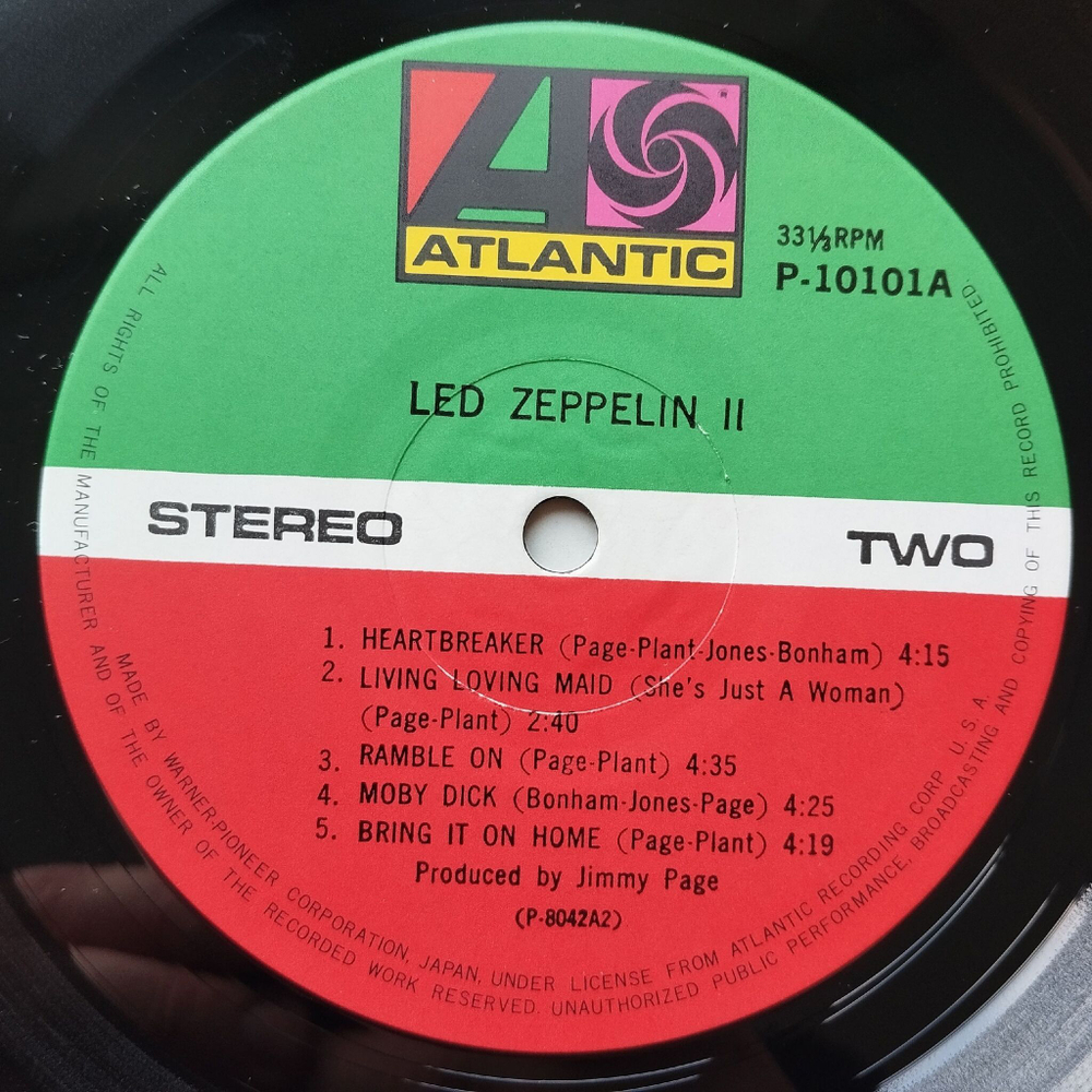 Винтажная виниловая пластинка LP Led Zeppelin II (Japan 1976) (No Obi) (Poster) Moby Dick