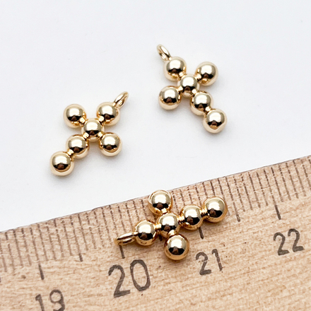 Подвеска Крест, цвет золото, размер 14,5*9 мм, цена за 1 шт