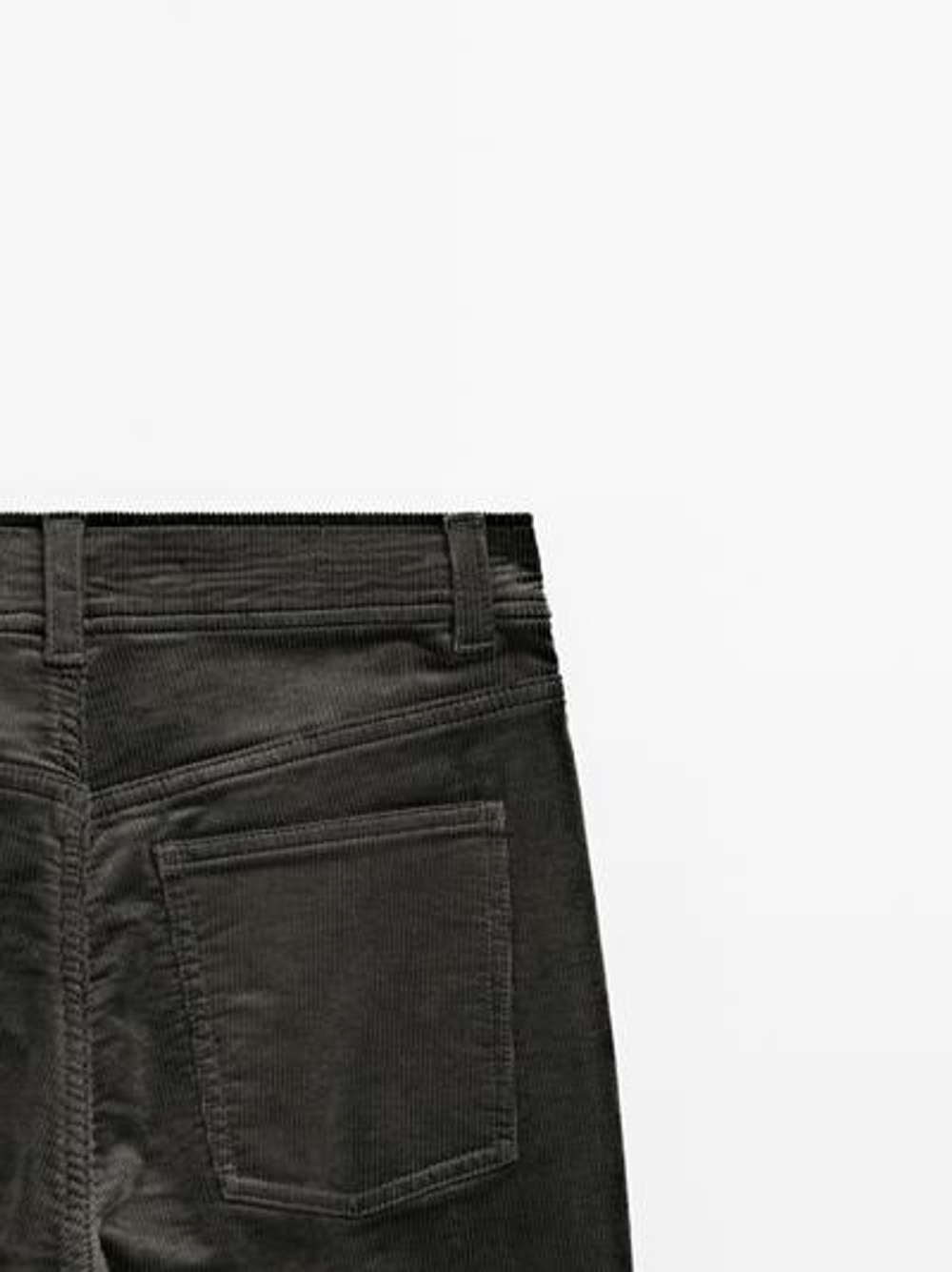 Massimo Dutti Брюки прямого кроя из вельвета в рубчик, зеленый