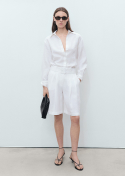 Объемная рубашка изо льна