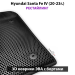 Автомобильные коврики ЭВА с бортами для Hyundai Santa Fe IV (20-23г.) Рестайлинг