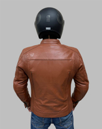 Мотокуртка кожаная классическая BERG Classic Biker Jacket BROWN 52