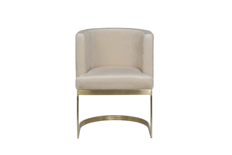 Стул велюровый Garda Decor светло-бежевый - матовое золото 76AR-612GOLD-CR