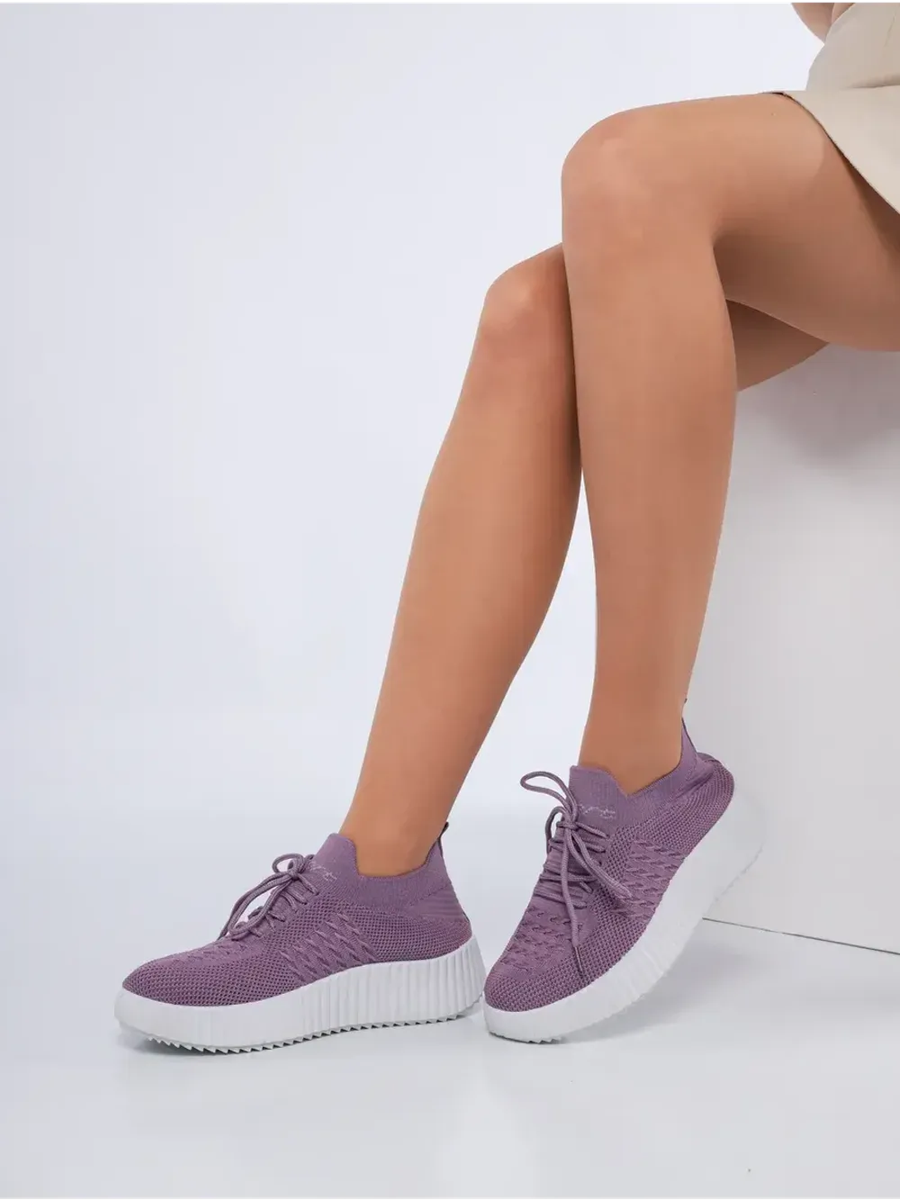 Слипоны на высокой подошве мокасины летние текстильные