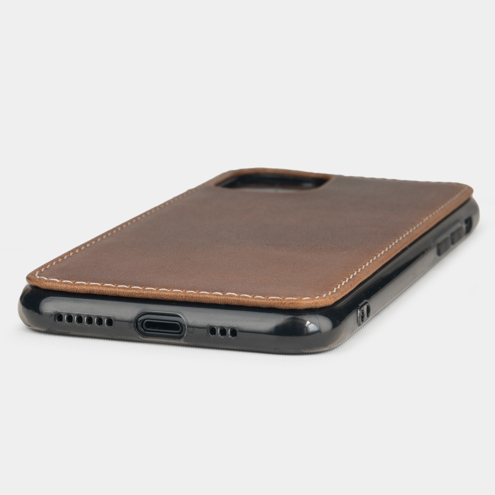 Чехол-накладка для iPhone 11 Pro Max из натуральной кожи теленка, цвета винтаж