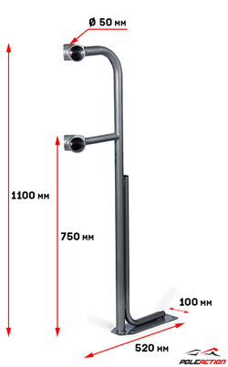 Модель №16 - угловая стойка балетного (хореографического) станка двухуровневого "Грация"