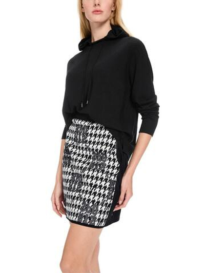 Marc Cain Свитшот с капюшоном из смеси шерсти и вискозы