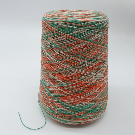 Пряжа  Fullonica SNC MISSONI 3/24 (100% меринос) 800м/100 гр, оранж/зелень