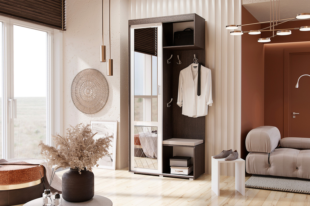 Прихожая Стелла 1, Белый, Венге