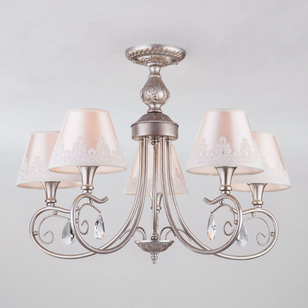 Люстра на штанге Eurosvet 60069/5 серебро