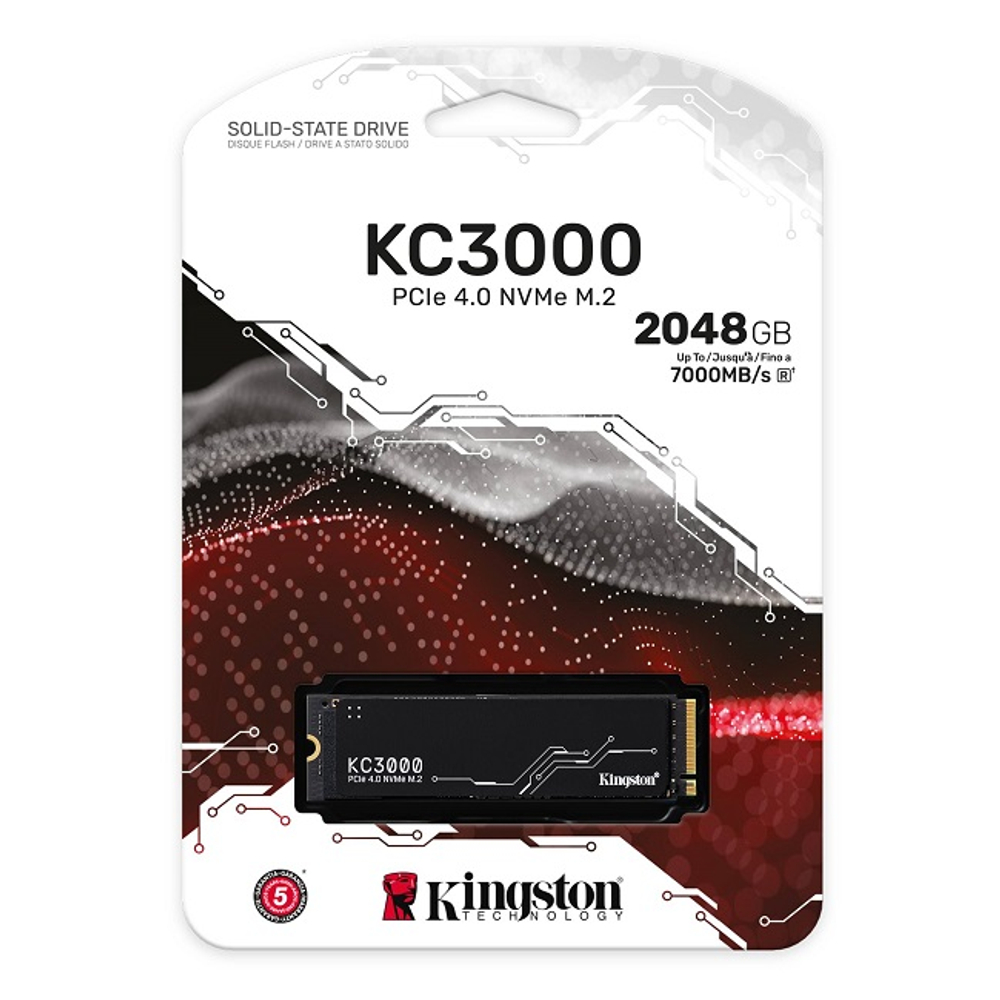 Жесткий диск SSD M.2 2Tb Kingston KC3000, 7000/7000MBs, 1000000 IOPS, TLC 3D NAND, PCI-E4.0x4 (SKC3000D/2048G)
