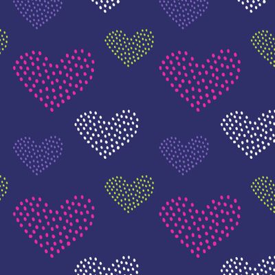 Buy fabric polka dot hearts dark purple neon