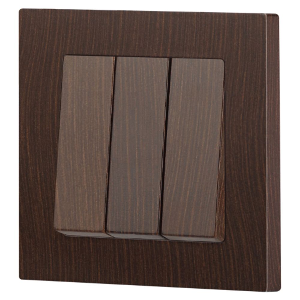 Выключатель Intro Accent 6-106-10 тройной, 10А-250В, IP20, СУ, AL/CU, венге | Intro