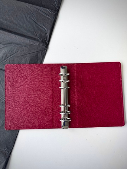 Обложка на кольцах В6 без карманов на резинке, флотер маджента