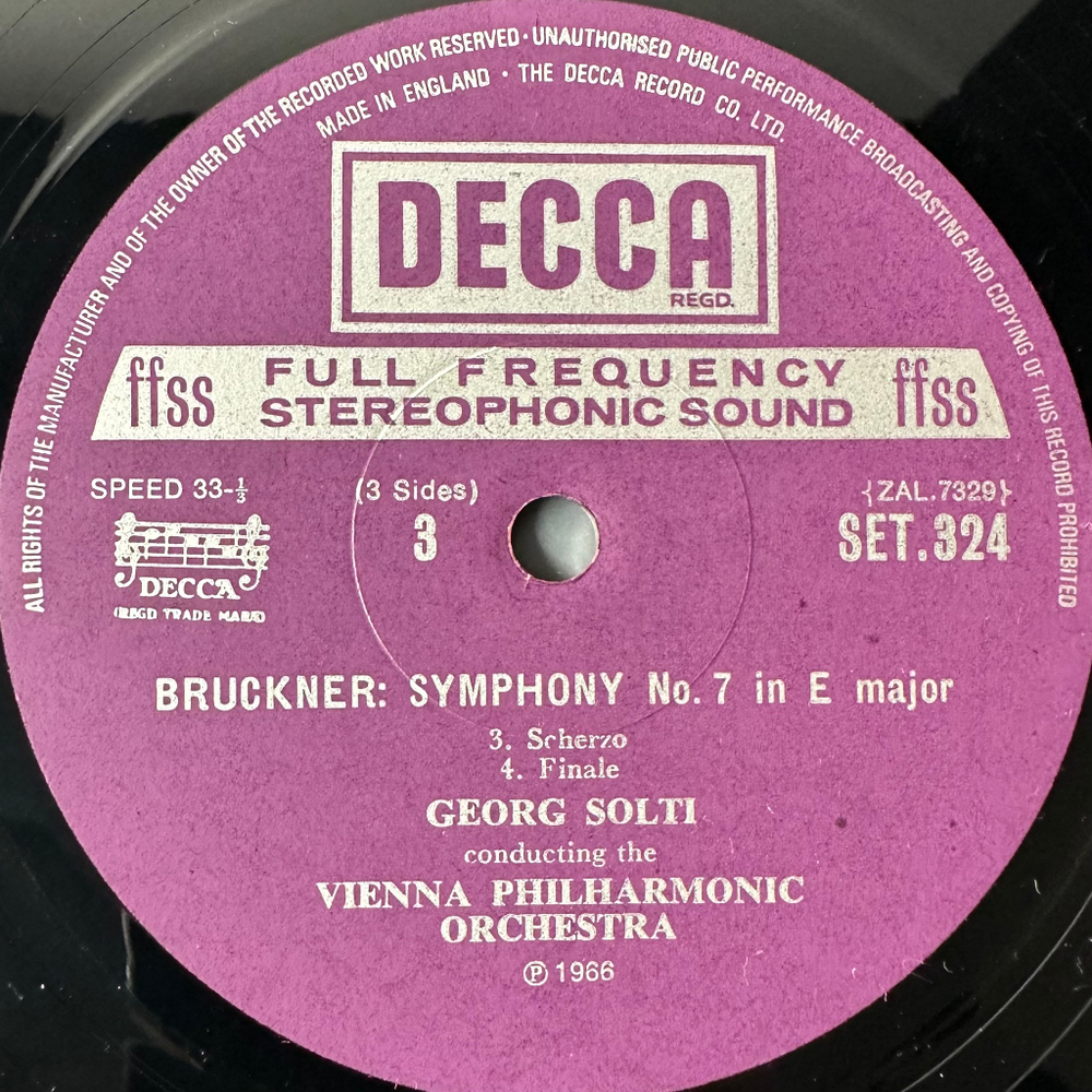 Брукнер - Симфония № 7 / Вагнер - Идиллия Зигфрида 2LP (Англия 1968г.)