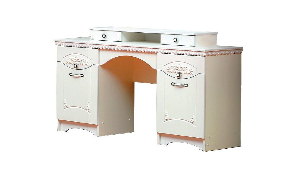 Стол туалетный "Ольга-10" (белый/жемчужный ясень), ЛДСП/МДФ, Фант-мебель, г. Волжск