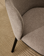 Ciselia Стул из синели светло-коричневого цвета и черной стали