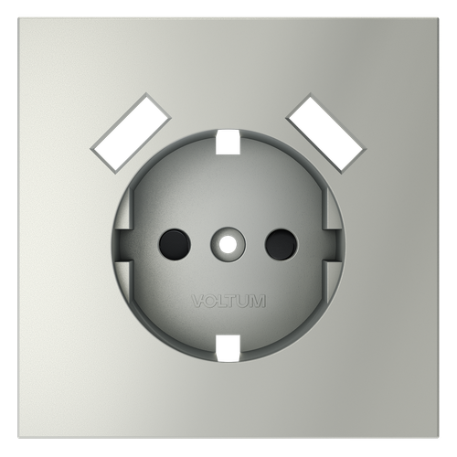 Накладка для розетки с заземлением и защитными шторками, с USB A+A, S70 (сталь)