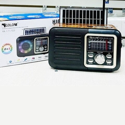 Радиоприемник Golon RX-1717SD, TWS, BT, TF/USB/FM/AM/SW-3 Bands, Solar panel, RGB, Ант. (MRNW/UN) AC/DC, AUX, 3.5 mm