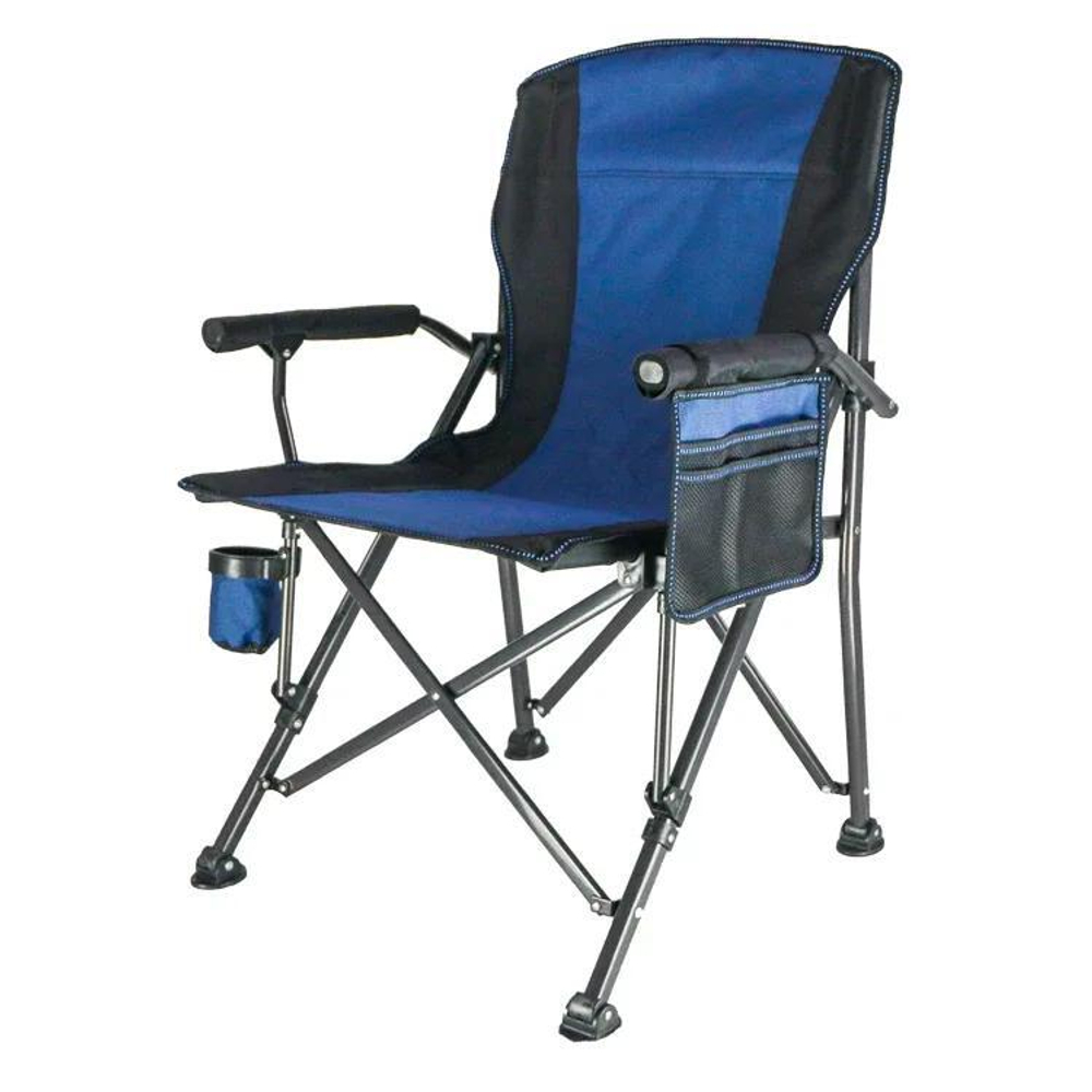Кресло кемпинговое с подстаканником синий XY-812
