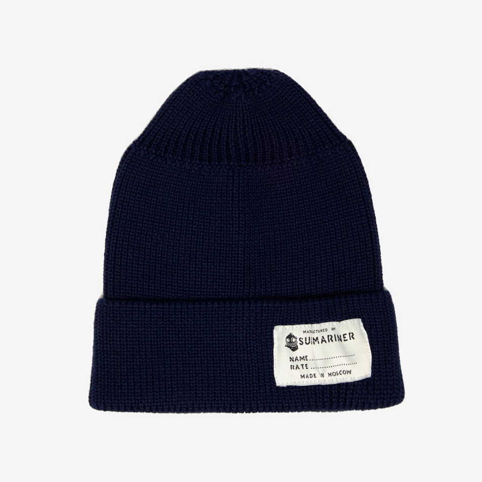 Beanie Hat Patch Name Navy