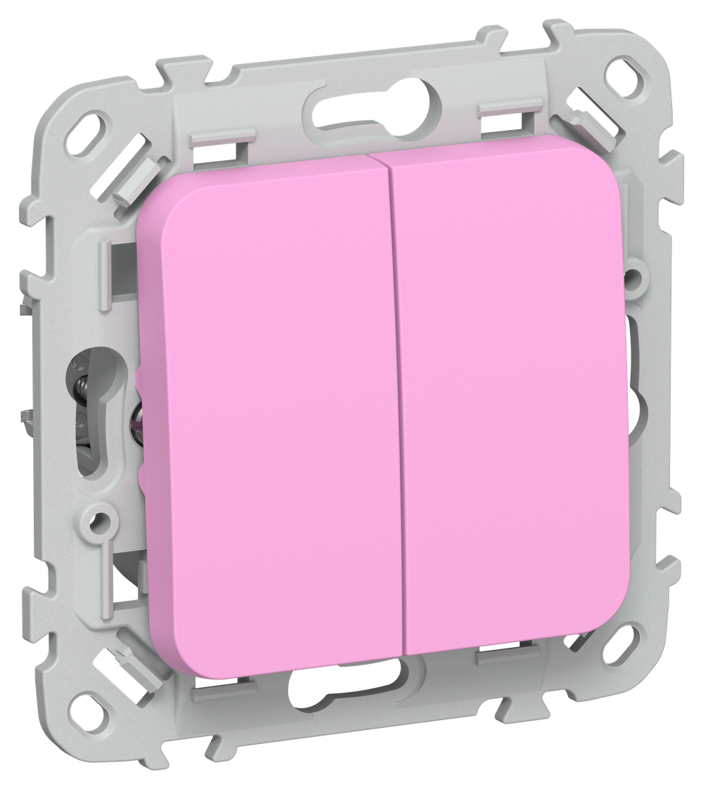 FLITE Выключатель 2-клавишный кнопочный 10А ВС12-2-0-ФлПр пурпурный IEK