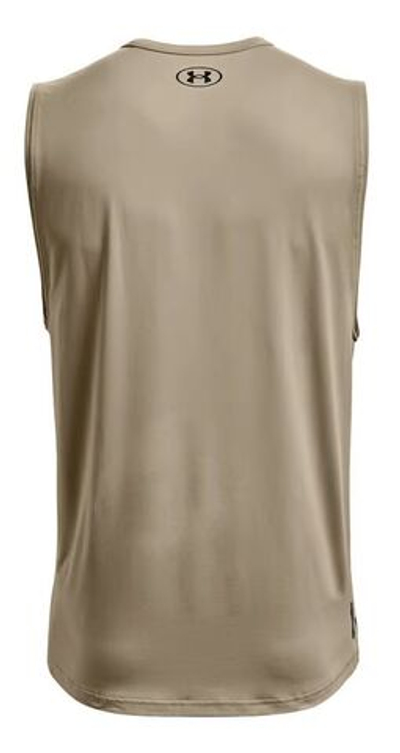 Мужская теннисная футболка Under ArmourUA Rush Energy Sleeveless - khaki gray/black