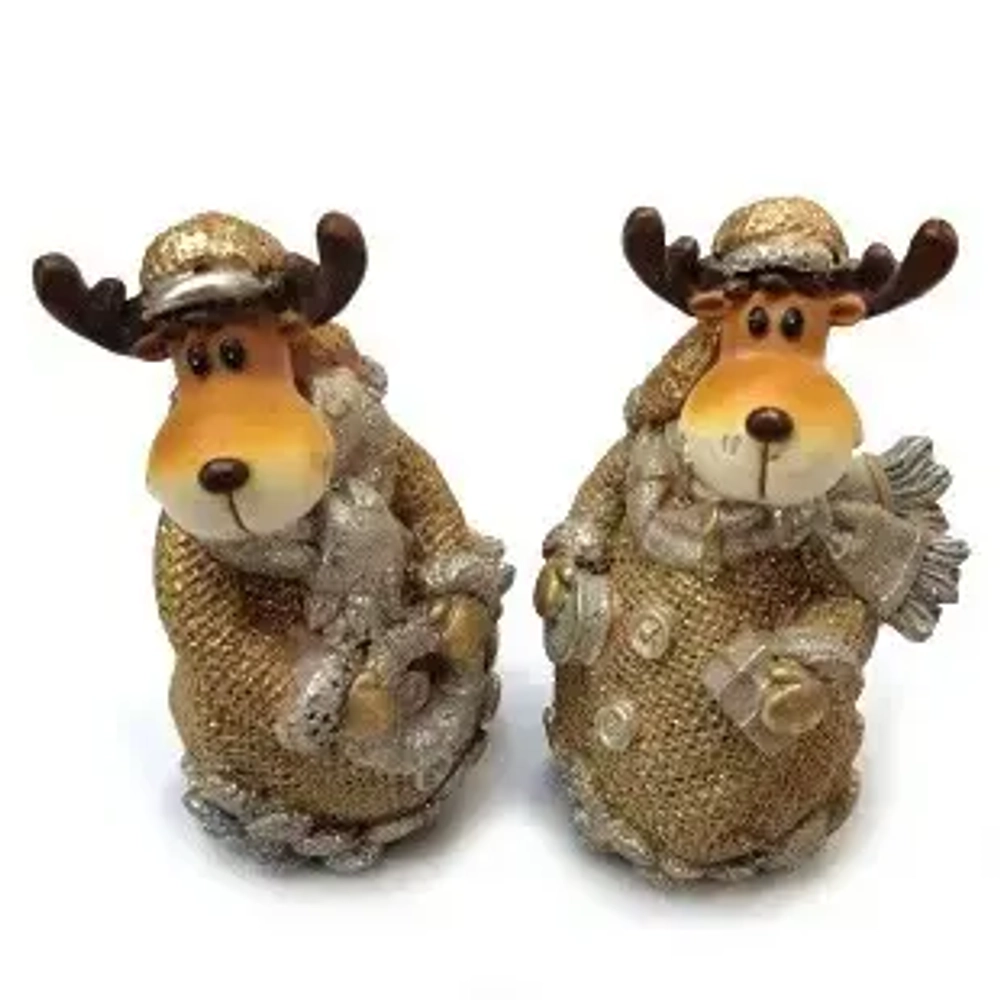 Фигурка «Лось с подарочком» 13 см