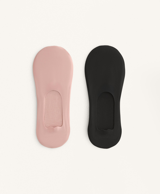 OYSHO Набор из двух пар невидимых носков из хлопковой смеси, пыльно-розовый