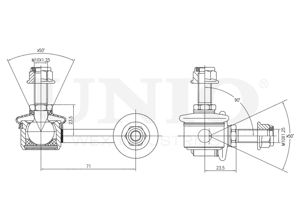 Стойка стабилизатора передняя правая UNIO SSP-50074