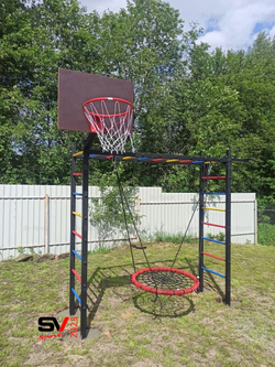 Монтаж уличной шведской стенки Sv Sport Рукоход (4 вертикальных столба)