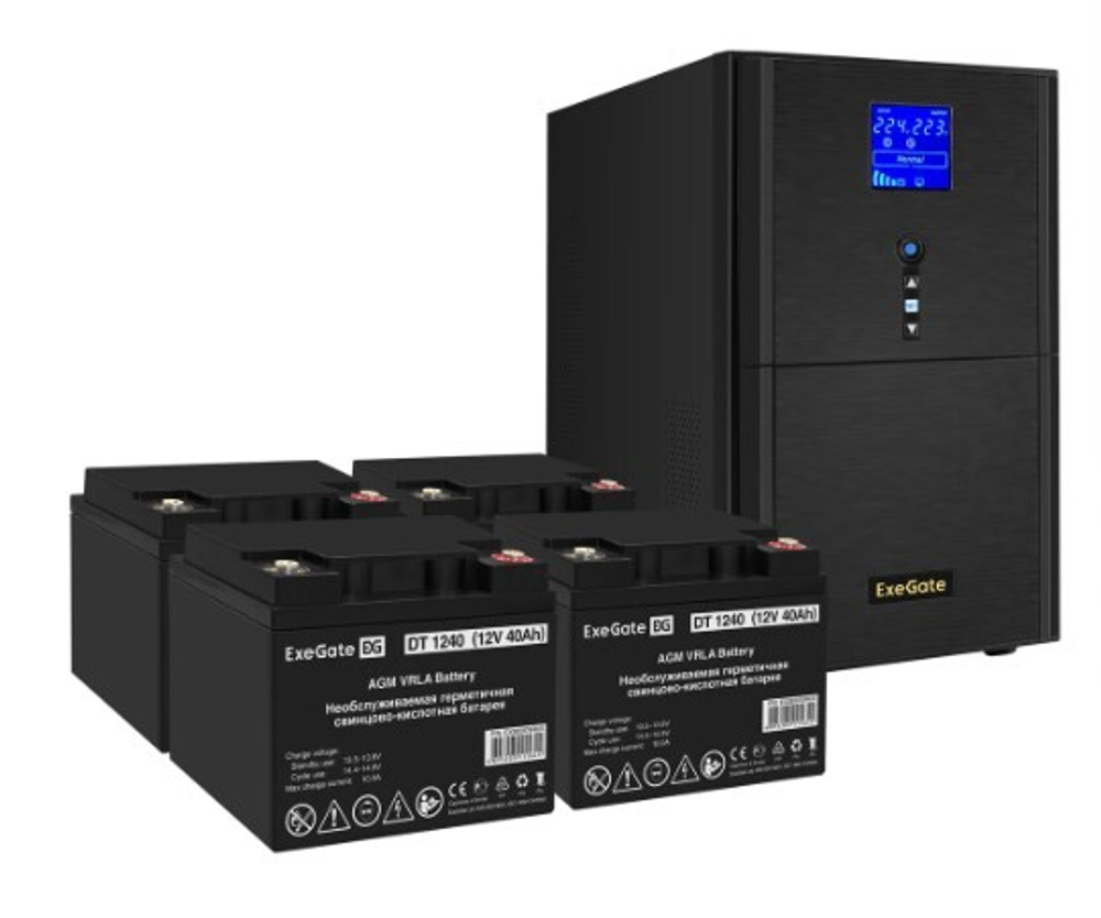 Комплект  Exegate SineTower SZ-5000.LCD.AVR.2SH.1C13.T.RJ.USB