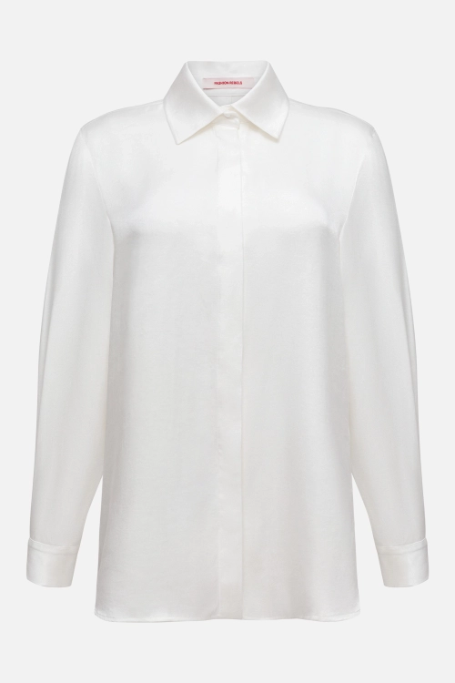 Блуза из купры с разрезом