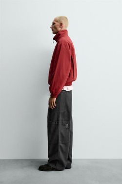 ZARA X CHAMPION ® БРЮКИ КАРГО НА ШНУРКЕ, АНТРАЦИТОВО-СЕРЫЙ