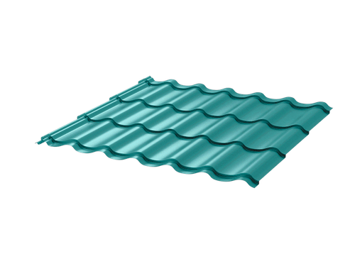 Металлочерепица Монтеррей 0.45 ПЭ RAL5021 морская волна Цена за м²