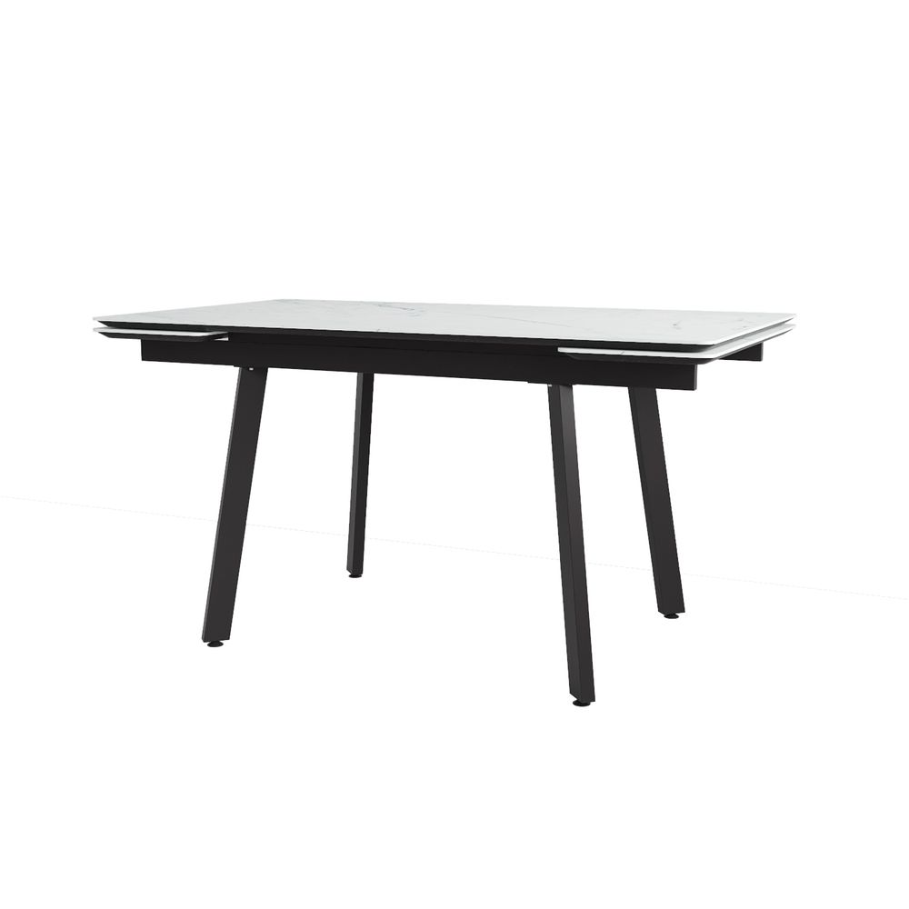 Стол стеклянный Лорд 1400х800х300 Мрамор белый